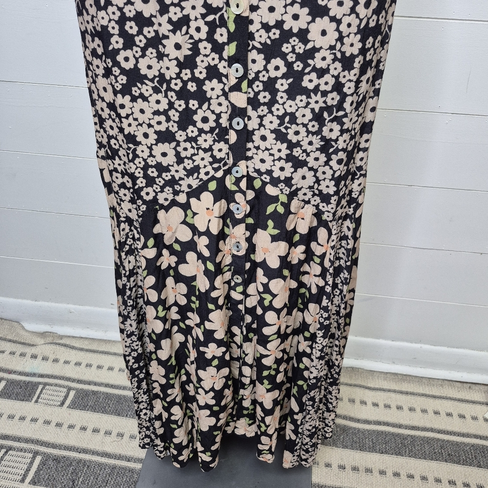 Free People Dewberry Black Floral Maxi Dress Size S - Picture 7 of 16
